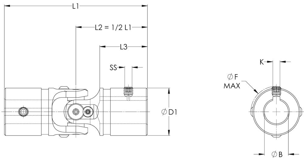 Needle Bearing Cross & Bearing - Single Universal Joint